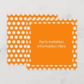 Invitation Orange uni avec des pois blancs (Devant / Derrière)