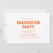 Invitation Orange Varsity Sport Photo Graduation Party (Dos)