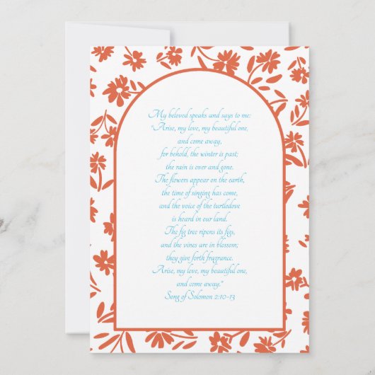 Invitation Orange Verona Sunset Flowers Mariage (Dos)