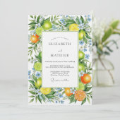 Invitation Orange Vibrant Mediterranean Wedding (Debout devant)