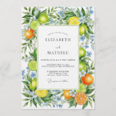 Invitation Orange Vibrant Mediterranean Wedding (Devant)