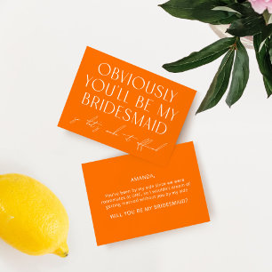 Invitation Orange Vibrant Serez-Vous Ma Proposition De Femme