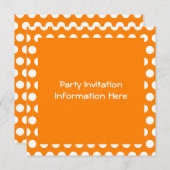 Invitation Orange vierge avec Pois blancs (Devant / Derrière)