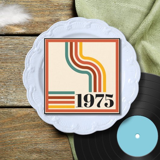 Invitation Orange Vintage de bande rétro 1975