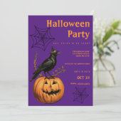 Invitation Orange violet lanterne de crêpe d'oiseau orange Ha (Debout devant)