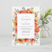 Invitation Orange Vivacious Summer Wedding (Debout devant)