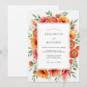 Invitation Orange Vivacious Summer Wedding (Devant / Derrière)