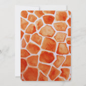 Invitation Orange Watercolor Giraffe Imprimer Anniversaire (Dos)