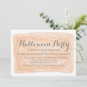Invitation Orange Watercolor Spider Web Halloween Party (Debout devant)
