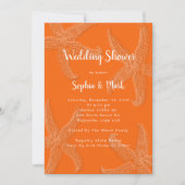 Invitation Orange Wedding shower Sea Stars (Devant)