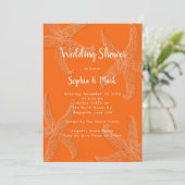 Invitation Orange Wedding shower Sea Stars (Debout devant)
