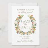 Invitation Orange Whimsical Flower Boho Enregistrer la photo  (Devant)