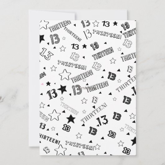 Invitation Orange White Boy Numéro Treize Anniversaire (Dos)