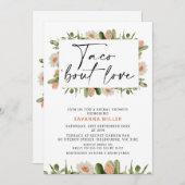 Invitation Orange White Cactus Taco 'bout Love Couples Douche (Devant / Derrière)