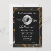 Invitation Orange Witch Silhouette Halloween Party (Devant)