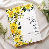 Invitation Orange yellow summer botanic floral Table Numbers