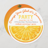 Invitation Orange You Glad c'est la fête d'été (Devant / Derrière)
