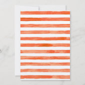 Invitation Orangeade Aquarelle Rayures & Lettre dorée (Dos)