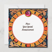 INVITATION ORANGER À FEUILLES VERTES, FLEURS (Dos)