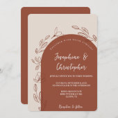 Invitation Oranger brûlant Floral Arch Mariage en terre cuite (Devant / Derrière)