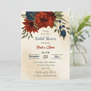 Invitation oranger brûlé fleurs de marine botanique douche de