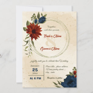 Invitation oranger brûlé fleurs de marine mariage botanique