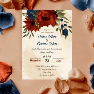Invitation oranger brûlé fleurs de marine mariage botanique