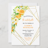 Invitation Oranges and Flowers Birthday (Devant)
