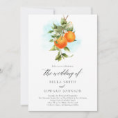 Invitation Oranges Aquarelle Boho Mariage (Devant)
