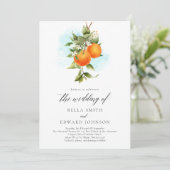 Invitation Oranges Aquarelle Boho Mariage (Debout devant)