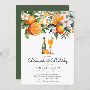 Invitation Oranges aquarelles   Brunch Douche