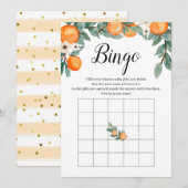 Invitation Oranges Baby shower jumeau Jeu de Bingo (Devant / Derrière)