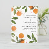 Invitation Oranges blanches sur mesure Oranges vertes Mariage (Debout devant)