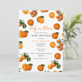 Invitation Oranges d'agrumes modernes bébé en Baby shower de  (Debout devant)