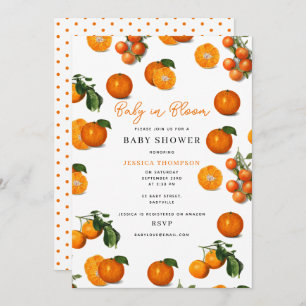 Invitation Oranges d'agrumes modernes bébé en Baby shower de