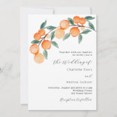 Invitation Oranges de agrumes aquarelle moderne QR RSVP maria (Devant)
