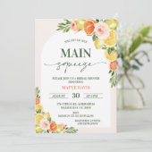 Invitation Oranges de citrons modernes Fête des mariées princ (Debout devant)