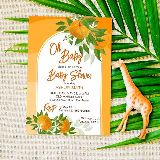 Invitation Oranges de Citrus été oh baby shower