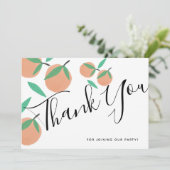 Invitation Oranges dessinées à la main Merci d'agrumes botani (Debout devant)