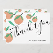 Invitation Oranges dessinées à la main Merci d'agrumes botani (Devant / Derrière)