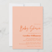 Invitation Oranges d'été Fruit Aquarelle Baby shower rose (Devant)