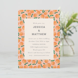 Invitation Oranges d'été Fruit Aquarelle Boho Mariage