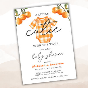 Invitation Oranges d'été mignonne Baby shower de tenue de cai