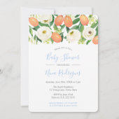 Invitation Oranges d'hiver Bleu Bleu Blanc Baby shower garçon (Devant)