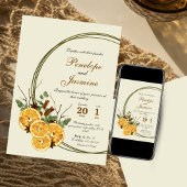 Invitation Oranges d'hiver tranches agrumes mariage