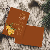 Invitation Oranges d'hiver tranches de baby shower séché invi