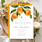 Invitation Oranges élégantes Christening fille