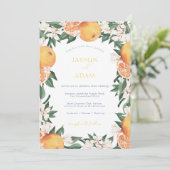 Invitation Oranges Élégantes Mariage d'agrumes méditerranéen (Debout devant)