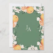 Invitation Oranges Élégantes Mariage d'agrumes méditerranéen (Dos)