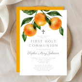 Invitation Oranges Élégantes Première Communion
